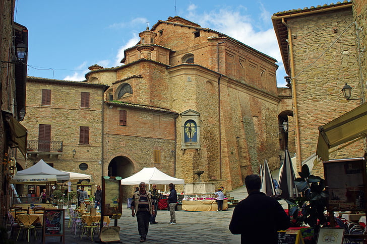 Panicale, Perugia, Borgo, a középkorban, középkori falu, Umbria régió, Olaszország