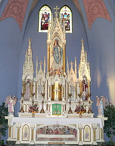 Altar, St., Mary, Kirche, Dwight, Nebraska, hoch