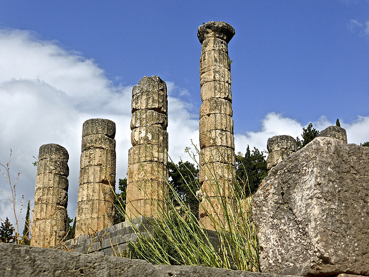 колони, римски, класически, Паметник, дизайн, класически, храма