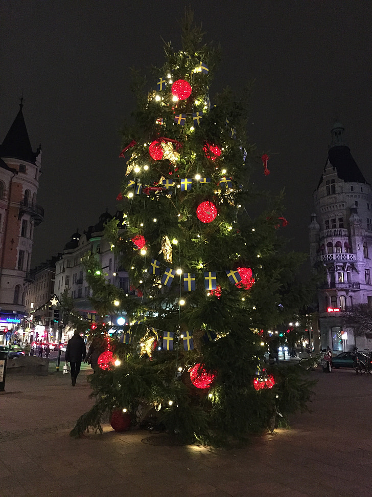 Vianočný strom, Veselé Vianoce, zimné, decembra, Vianoce, vlajka hry, guľky