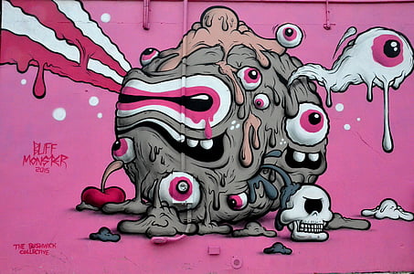 straatkunst, graffiti, New york, kunst, muur, Spray, emotie