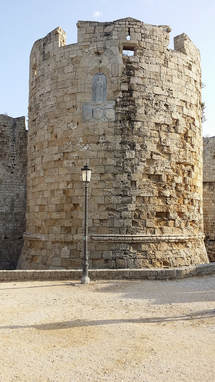 Palau, gran mestre, rodes, Grècia, Castell, estropejat, Torre