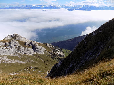 montagna, Monte pilatus, Svizzera, natura, paesaggio, erba, tempo libero