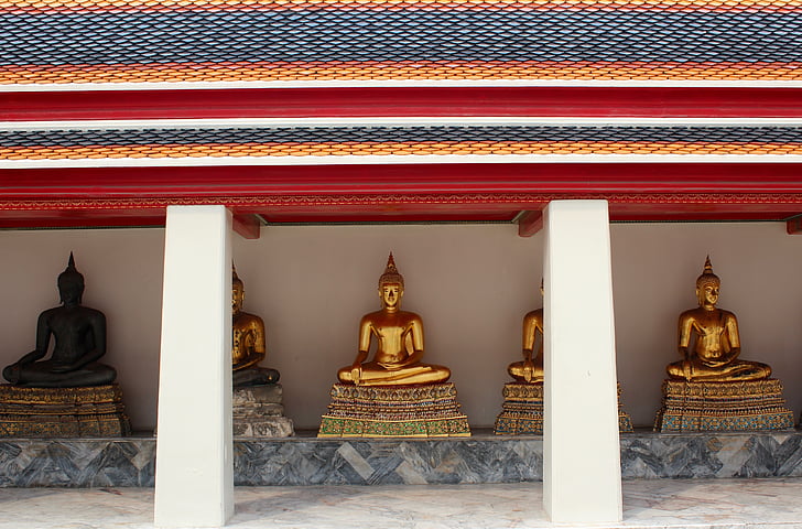 Budda, Złoto, Medytacja, Buddyzm, Azja, Golden buddha, Tajlandia