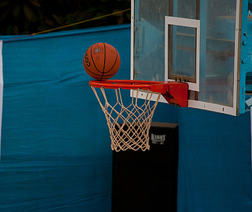 košarka, neto, žogo, prstan, uravnotežen, igra, šport