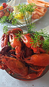 lagostim, Fest, fim do verão, frutos do mar, crustáceos, vermelho, festa de lagostins