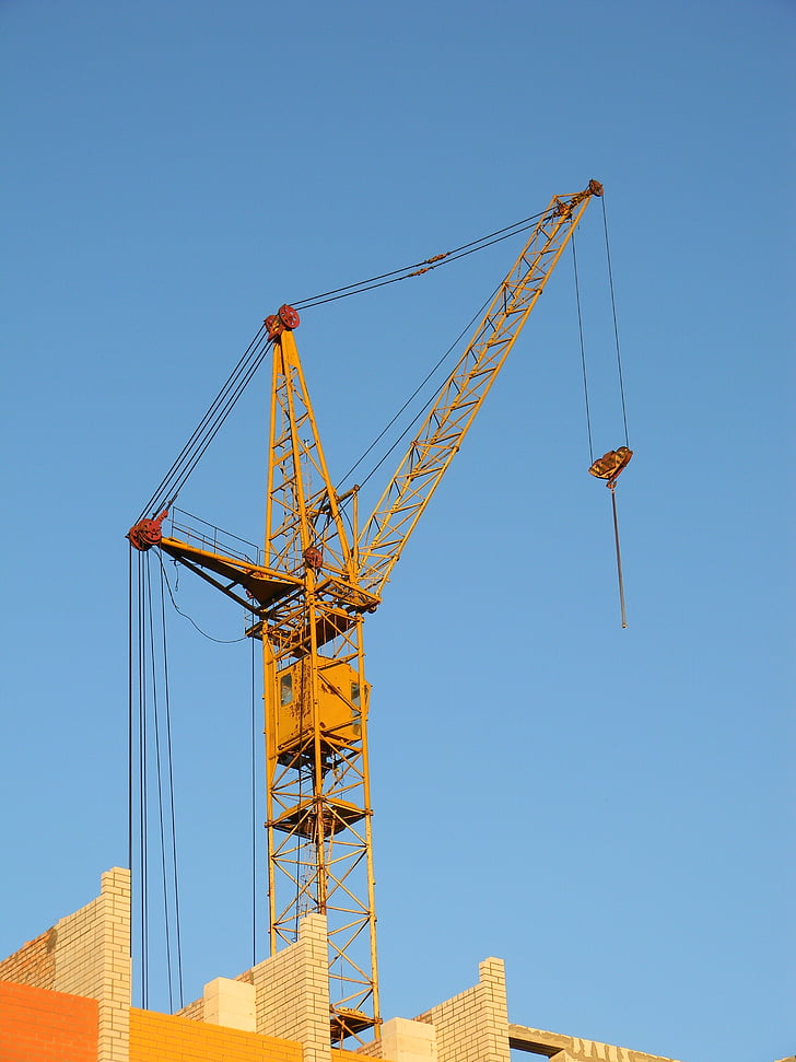 construction, crane hoisting, jib crane, multi-storey building, building, house, home construction