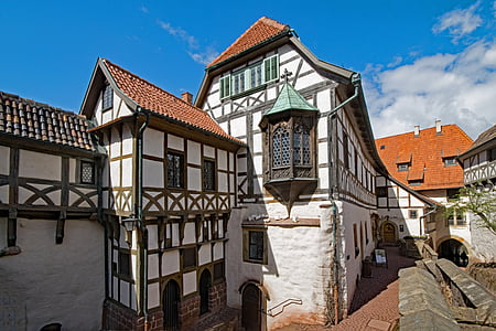hrad Wartburg, Eisenach, Durynsko Německo, Německo, hrad, Martin, Luther