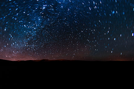 yıldız, gece, gökyüzü, dağ, Highland, siluet, astronomi