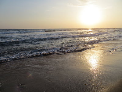 naplemente, Beach, nap, homok, élet, tenger