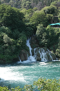 vattenfall, Krka, helgdagar, resa, Kroatien, renhet, vatten falla