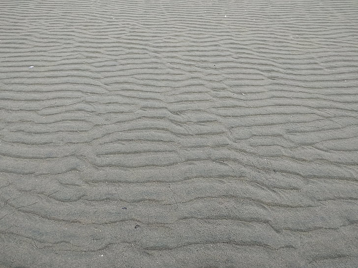 пясък, структура, банка, вълна, плаж, настроение