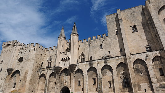 Avignon, Palais des papes, bygning, gigantisk, kæmpe, om indførelse af, imponerende