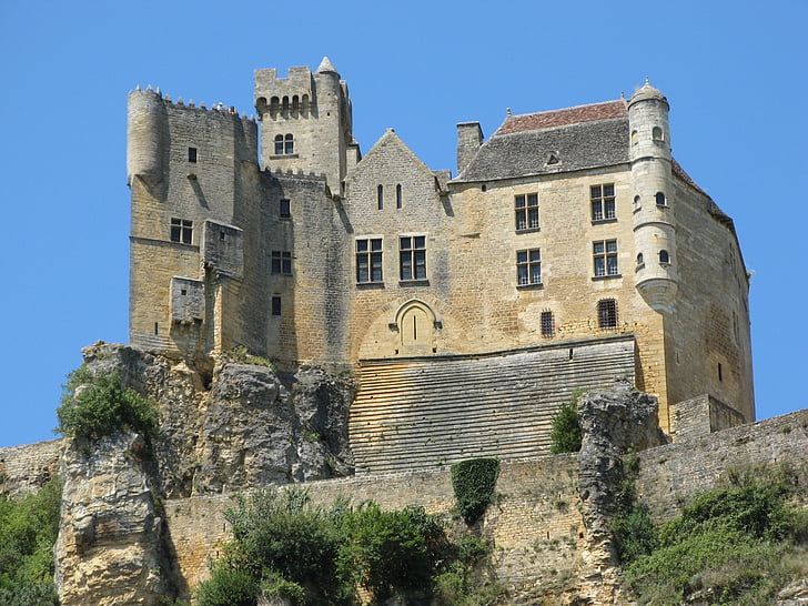 Castle, Beynac és Cazenac térképén, Franciaország, Fort, építészet, történelem, híres hely