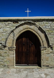 porta, porta, entrada, fusta, arquitectura, medieval, Monestir