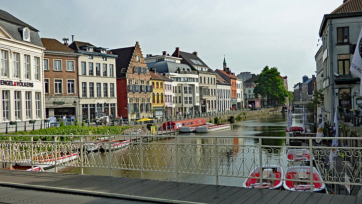 ghent, belgium, architecture, canal, heritage, gent