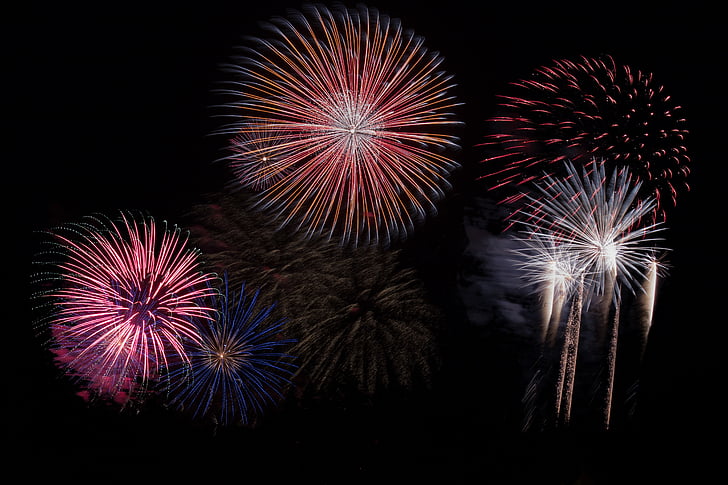 fireworks, sky, party, new year's eve, rocket, pyrotechnics, celebration