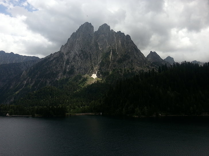 lake, mountains, landscape