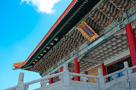 Teatro Nacional, céu, edifício, Ásia, arquitetura, Budismo, culturas