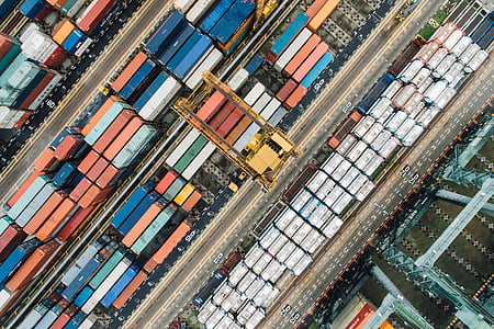 container, van, exporteren, reizen, lading, Wharf, blok