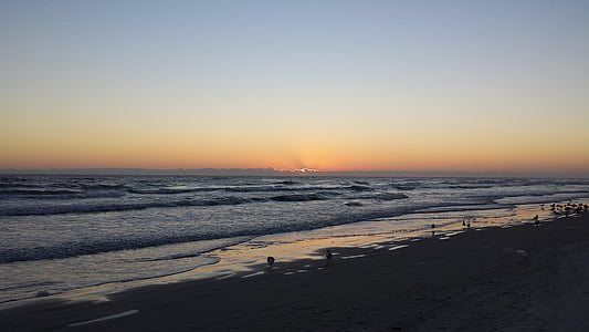 океан, сутрин, Красив, пътуване, небе, зората, Sunrise beach