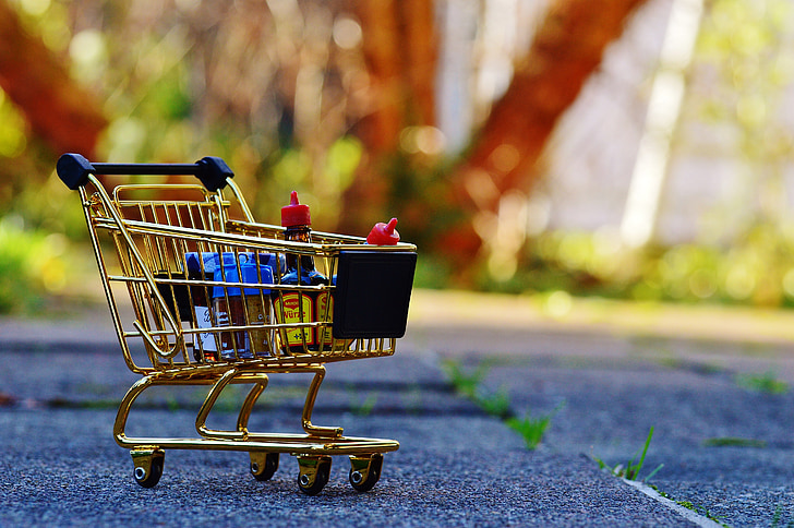 shopping cart, shopping, purchasing, candy, trolley, shopping list, food