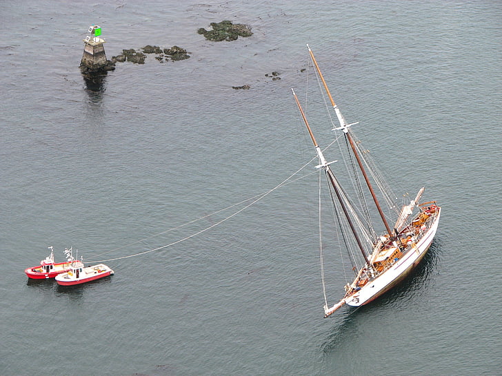 fartyg, sprattlade, på grund, hjälplösa, San juan islands, Washington, havet
