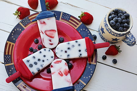 czwartego lipca, piknik, 4 lipca, amerykański, patriotyczne, popsicles, Lipiec