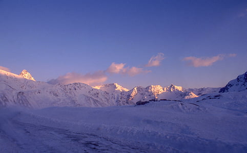tuyết, được bảo hiểm, dãy núi, màu xanh, bầu trời, Ban ngày, núi