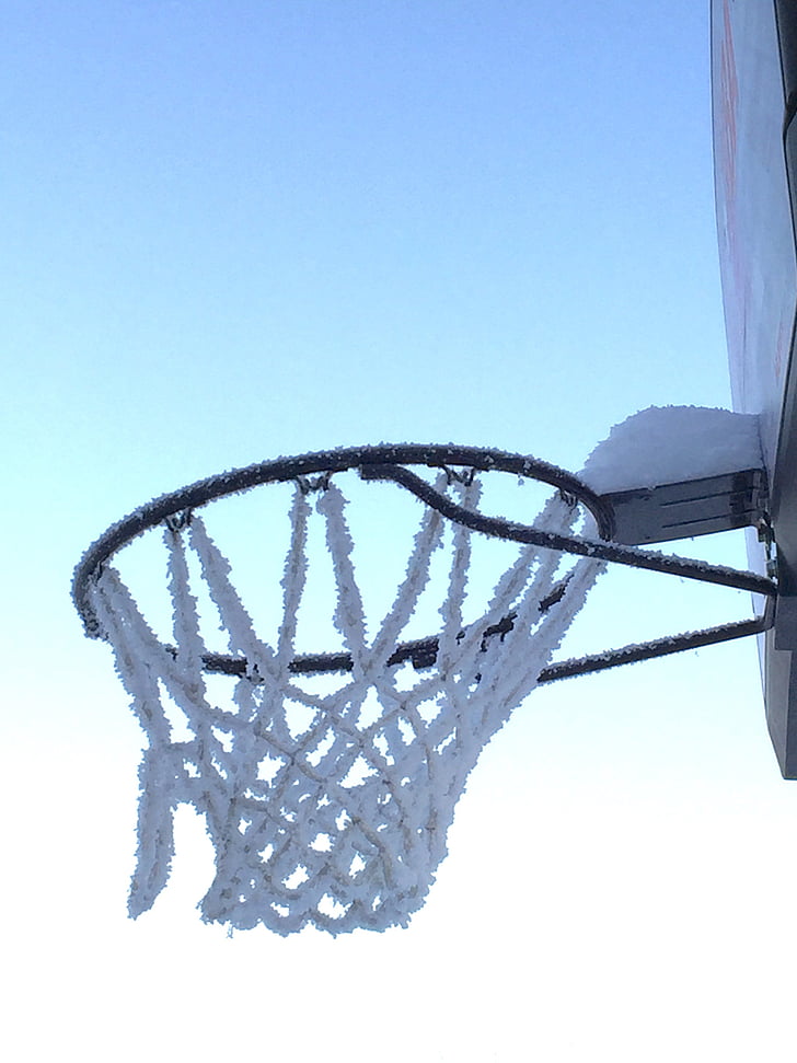 basketball, hoop, frozen, winter, cold, basketball Hoop, sport
