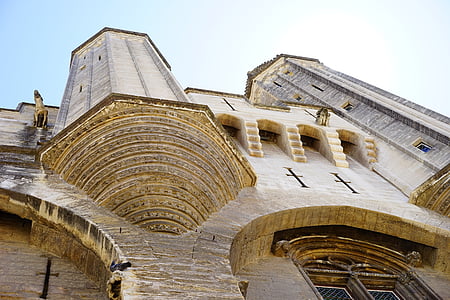Palais des papes, edifício, arquitetura, Torre de canto, Torre de defesa, defesa, Avignon