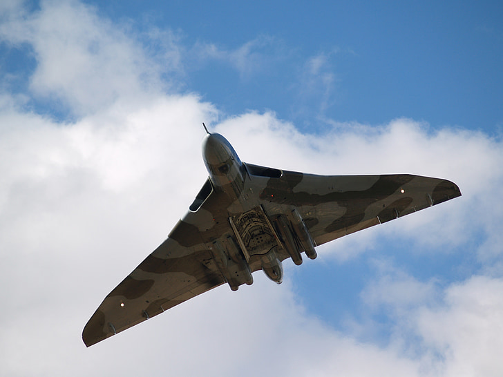 Vulcan, bombázó, repülőgép, repülőgép, RAF, sík, Jet
