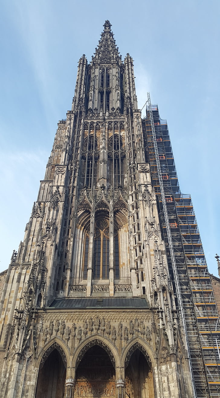 Cathédrale d’Ulm, steeple, Église, haute, Ulm, point de repère, lieux d’intérêt