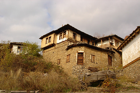 leshten, ház, hagyományos, Bulgária, Rodopi, falu, történelmi