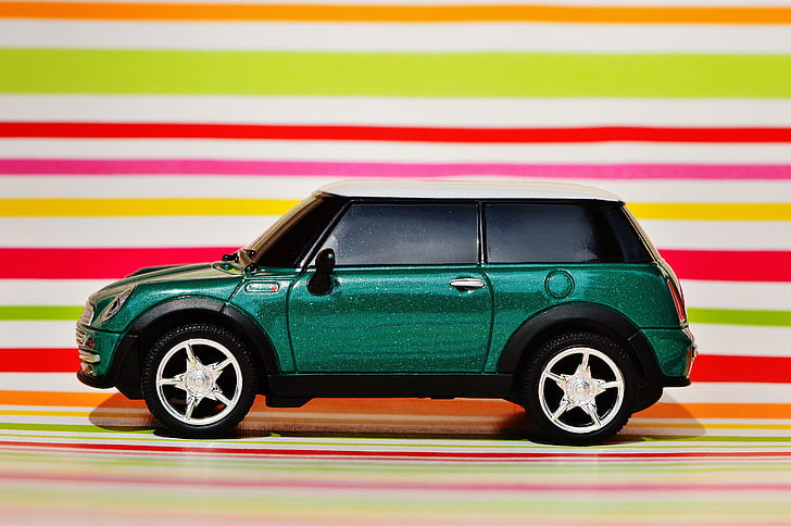 mini cooper, automatikus, modell, jármű, mini, zöld, autó