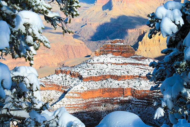 grand, canyon, winter, landscape, park, scenic, national