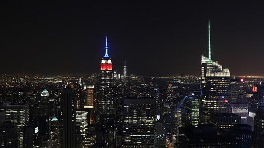 New york, mesto, NYC, budova Empire state building, Downtown, Big apple, USA