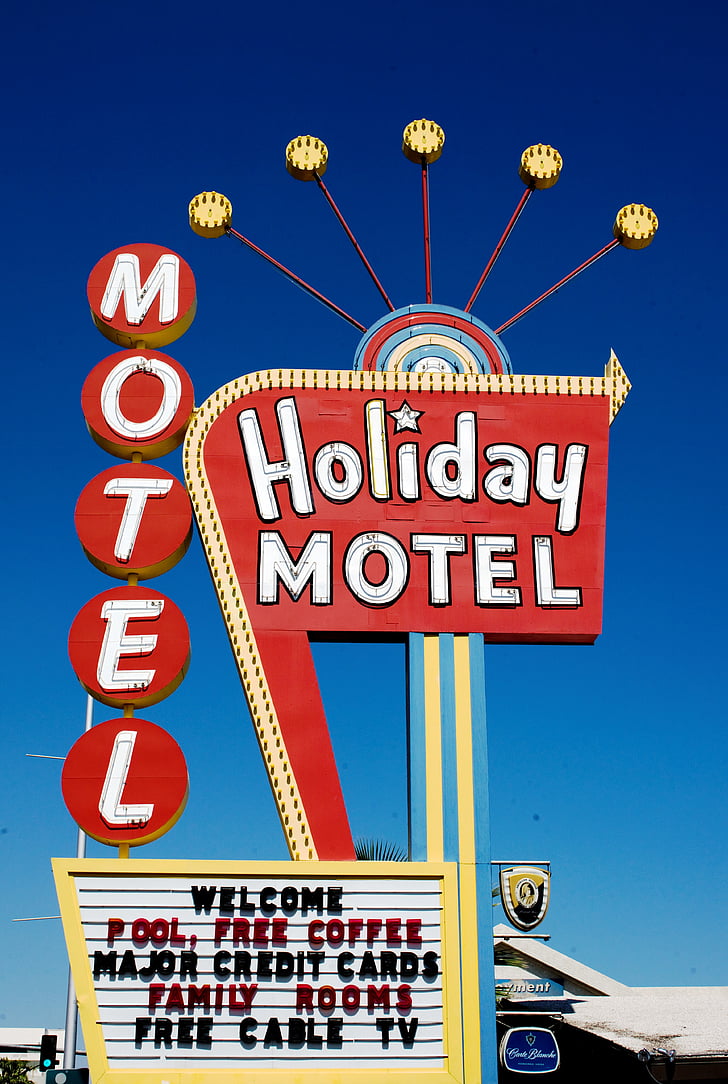 Holiday motel, las vegas, Carol m highsmith, Nevada, Hotel, Motel, skjold