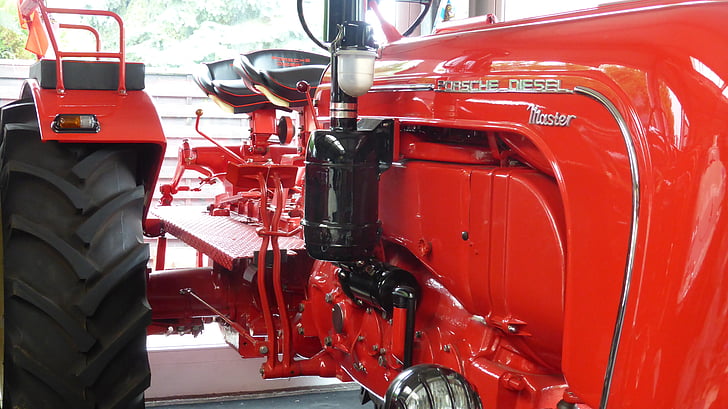 traktor, červený nos, obnovená, Porsche, poľnohospodárstvo, červená, Farba