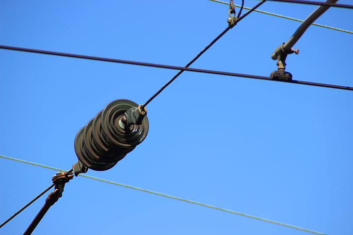 railway, catenary, close up, transport, isolation, wire, signal