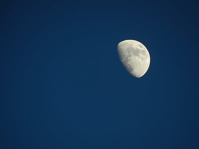 månen, Sky, natt, mörka, natthimlen, blå, glöd
