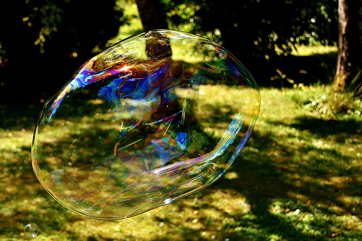 soap bubble, huge, large, make soap bubbles, wabbelig, iridescent, soapy water
