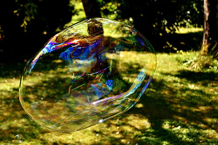 Мильна бульбашка, величезний, великий, зробити мильних бульбашок, wabbelig, райдужні, мильною водою
