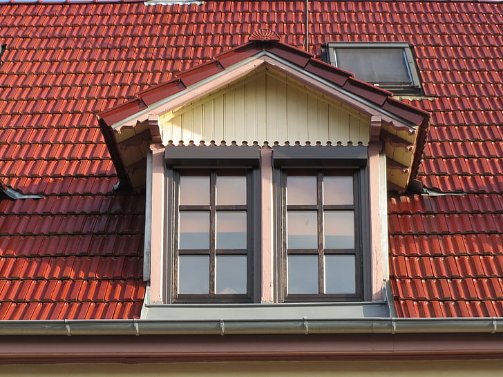 schillerstr, Hockenheim, tetőablak, ablak, ház, épület, Front