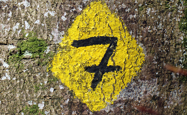 trail, signpost, number, seven, mark, digit