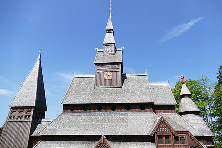 Kościół klepkowy, dach drewniany, ozdoby, Światowe dziedzictwo, Hahnenklee-Bockswiese, Natura, drzewa