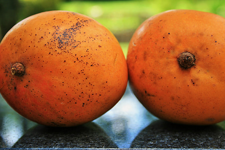 augļi, Mango, kārta, oranža, svaigu, tropu