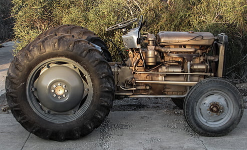 tractor, vechi, renovat, Utilaje, vehicul, aur, Vintage