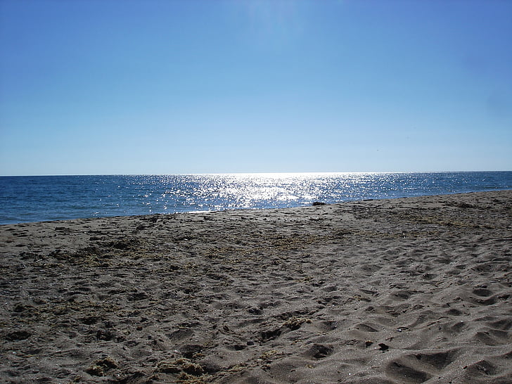 platja, Costa, sorra, al costat del mar, Mar, l'aigua, l'estiu