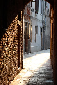 ruelle, Venise, vieux, rue, Italien, vénitienne, urbain